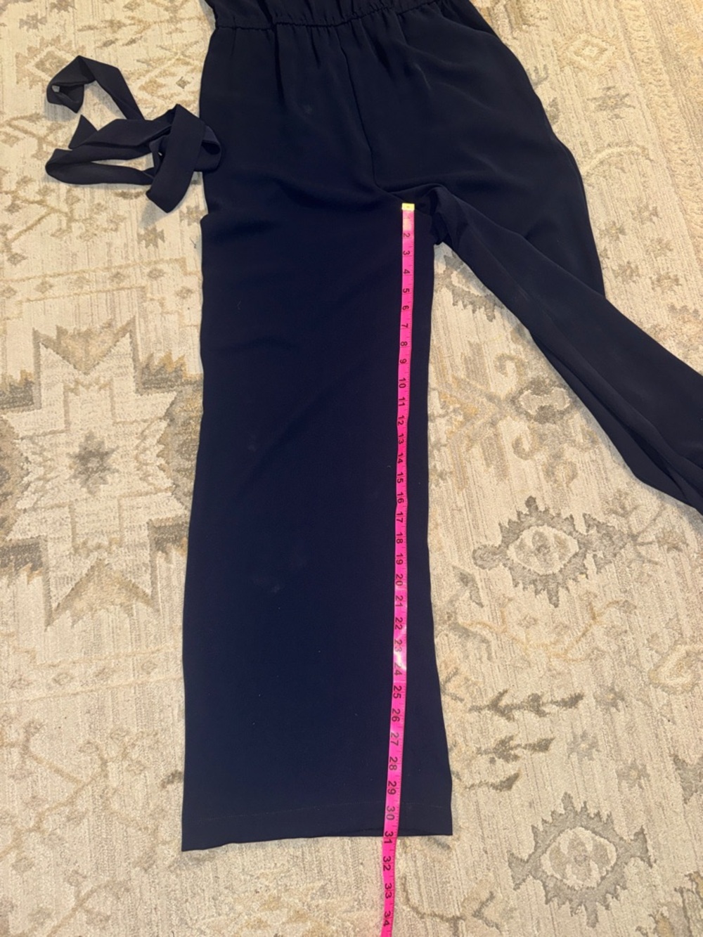 Steve Madden Navy Sleeveless Belted Wide-Leg Jumpsuit - Picture 8 of 8